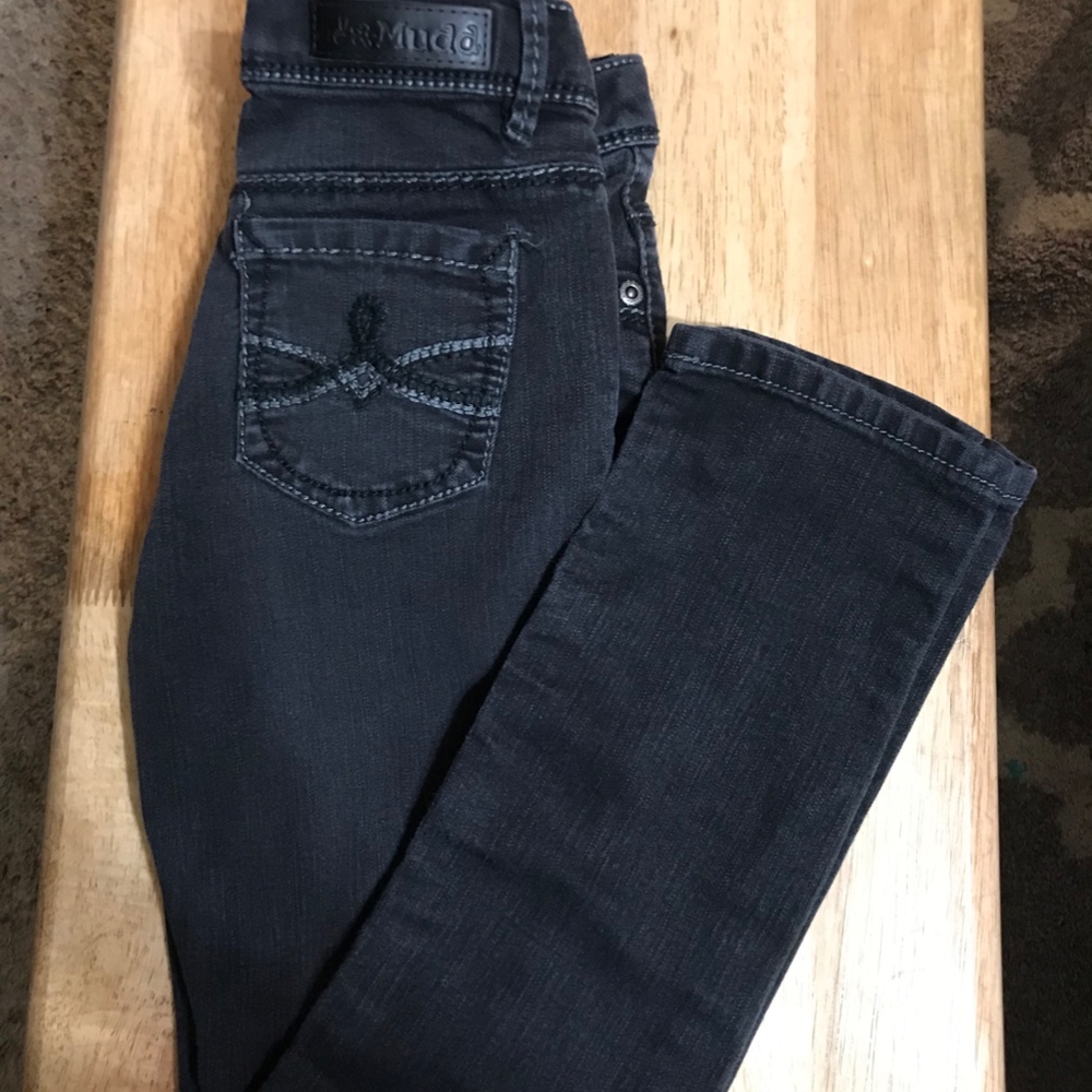 3/$12 Girls black MUDD skinny jeans size 8